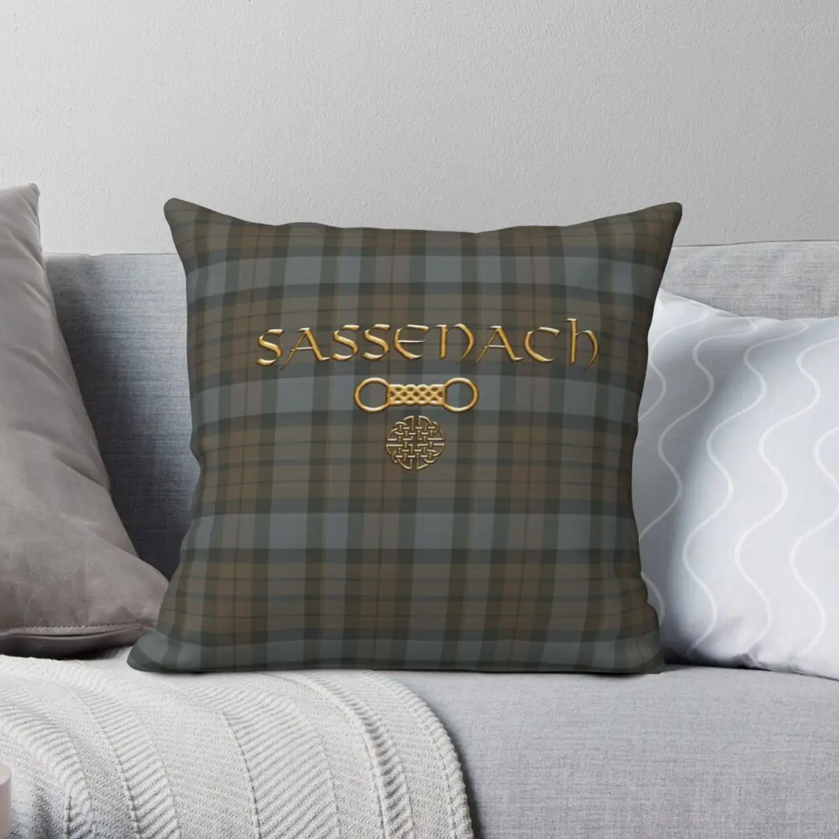

TARTAN SASSENACH Square Pillowcase Polyester Linen Velvet Pattern Zip Decor Pillow Case Car Cushion Cover 45x45