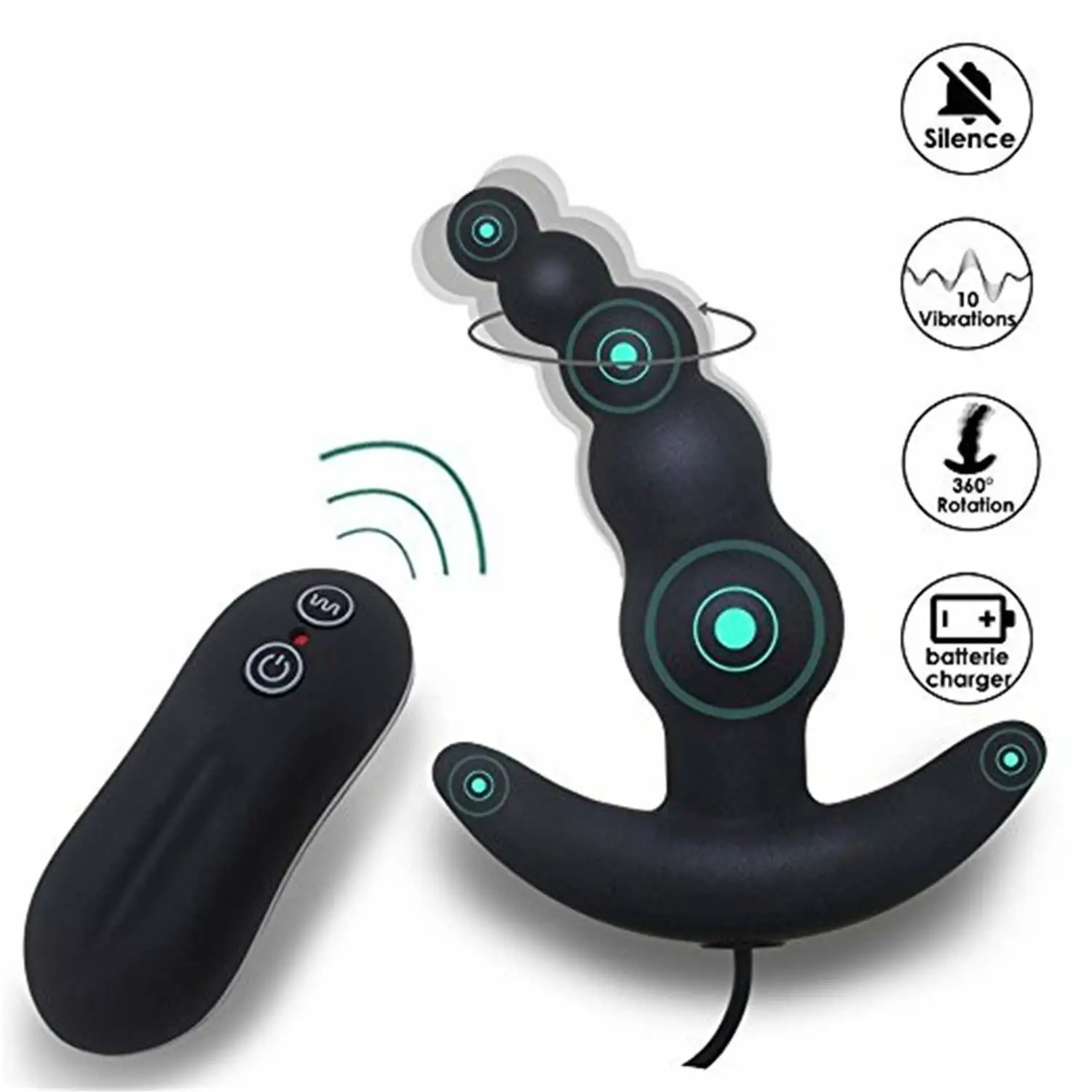 10 Frequency Vibrating Prostate Massager Anal Plug Vibrator Beads Butt Sex Toys Waterproof Powerful Wired For