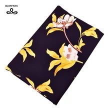 QUANFANG, цветы листья серии с рисунком летняя швейная ткань имитация шелка юбка платье рубашка материал метр половина метра