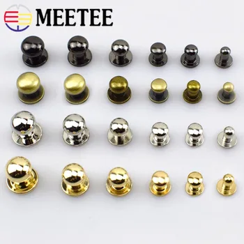 

20pcs Meetee 4-12mm Nipple Nail Buckles Metal Rivet for Bag Purses Fastner Clasps Studs Screw Buttons Leathercraft Accessories