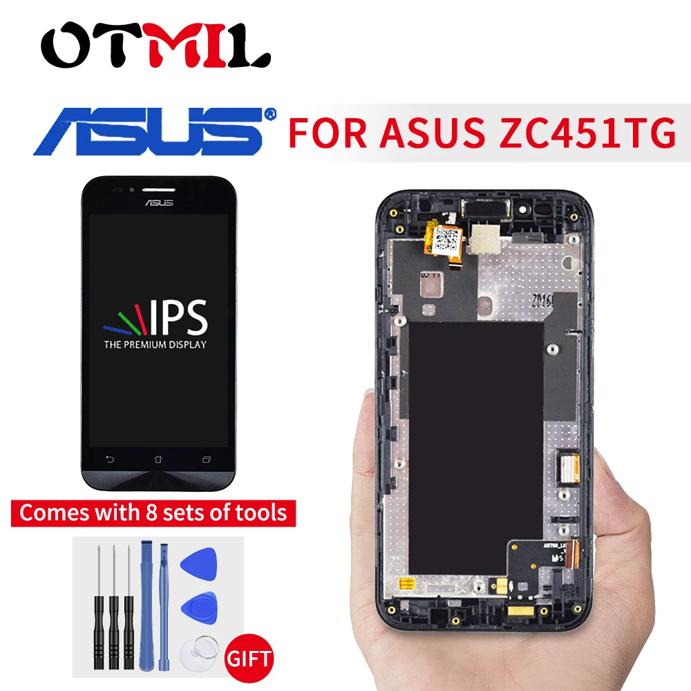 

4.5" Original LCD For ASUS ZenFone ZC451TG LCD Display Touch Screen with Frame Digitizer Replacement For Asus ZC451TG Display