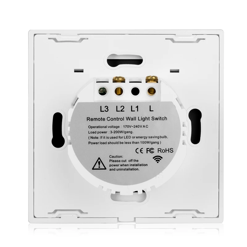 Vovoway EU Touch switch RF433MHz wireless remote control light switch interrupter 1gang AC110V 220V Single wire control