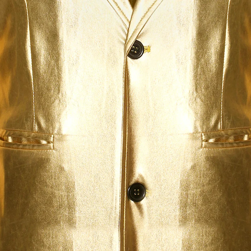 Mens suit Shiny Gold 2 Pieces Suits Blazer + Pants Fashion Party DJ Club Dress Tuxedo Suit Stage Singer Clothes