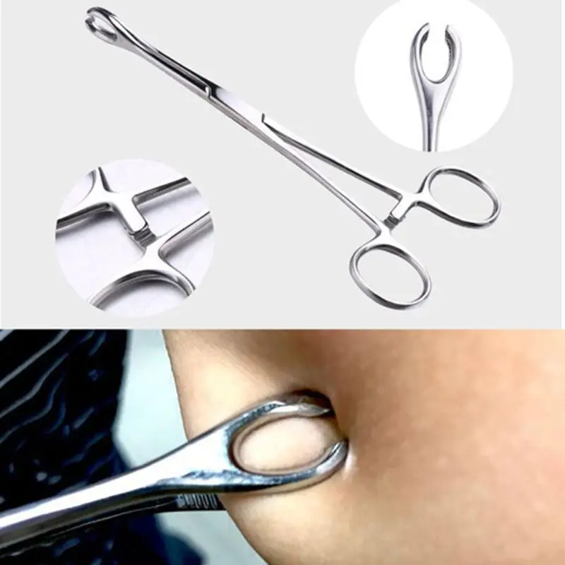 Стальное кольцо для хирургических инструментов Открытие закрытия гибки плоскогубцы Пинцет пирсинг инструменты