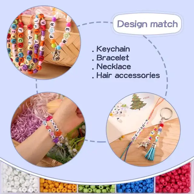 Square Acrylic English Letter Beads Tools Set For DIY Bracelet Jewel Making  Accessories Round Plastic Puzzle Alphabet Bead Box 5