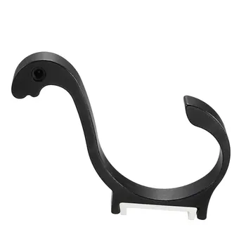 

uxcell 1Pcs Wall Mounted Hook Robe Hooks Single Towel Hanger With Screws Aluminum alloy, Black
