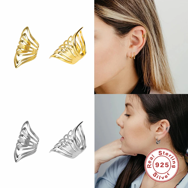 

Aide 925 Sterling Silver Simple and sweet Clip earrings with diamonds without pierced clips fashion versatile beads ladies bone