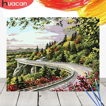 

HUACAN Oil Painting Scenery Coloring By Numbers Tree Acrylic Drawing Canvas Picture Wall Art DIY Home Decor Gift