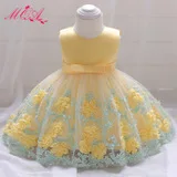 Babies' Dress Children Dress BABY'S FIRST Month Wine Princess Dress Baby a Year of Age Formal Dress Women's Wedding Dress
