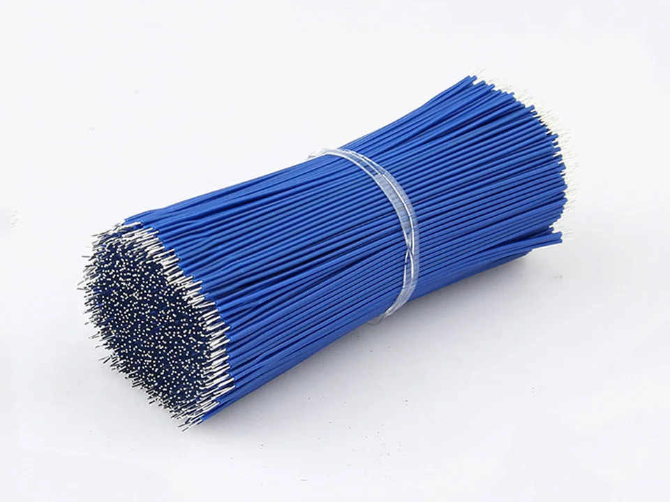 10 шт. 10 см 200 300 мм 22AWG цвета с двойной обмоткой Оловянная электронная медная проволока Перемычка провод кабель легко сварка - Цвет: Синий