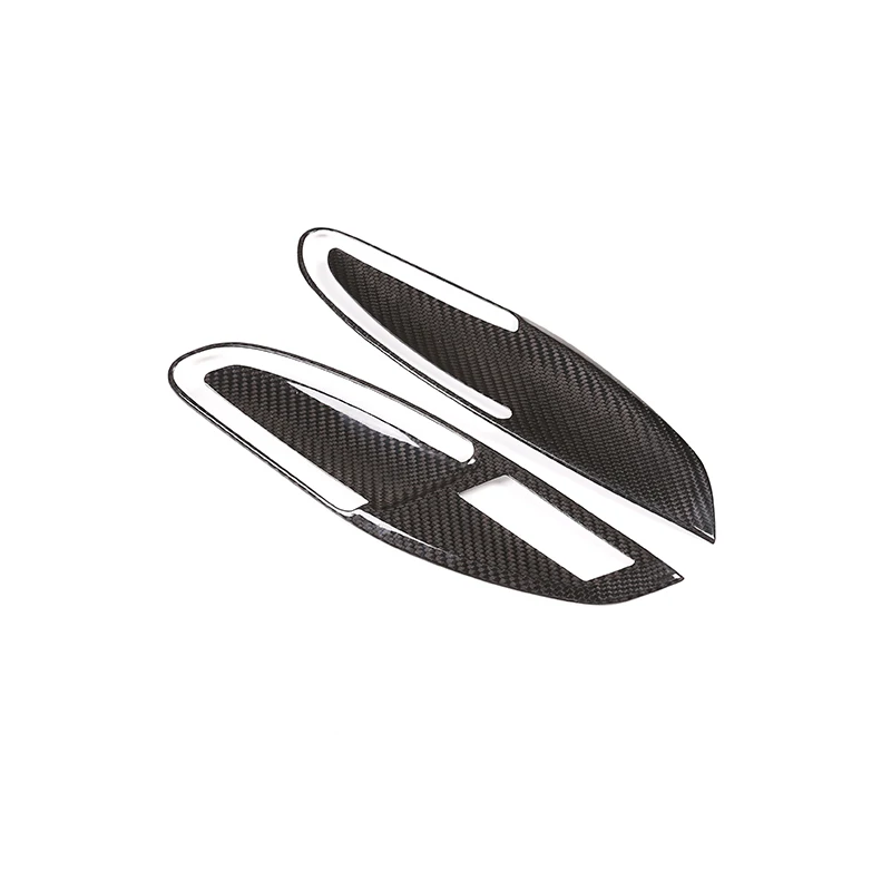 2 Pcs Real Carbon Fiber For Porsche 911 718 2012- Car Interior Door Handle Frame Cover Trim Accessories