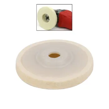 

4 Inch Wool Felt Polishing Wheel 12mm Height Angle Grinder Abrasive Buffing Disc Color Apricot