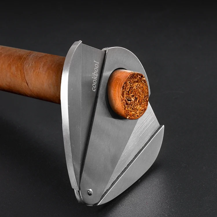 New 1pcs Double Blades Sharp Cigar Cutter Stainless Steel Pocket Gadgets Cigarette Knife Cuban Smoking Accessories c3301 | Дом и сад