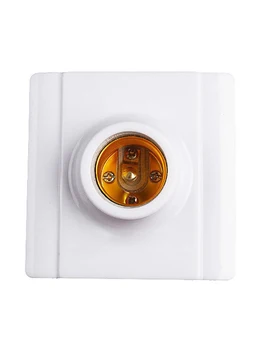 

E27 Screw 86 Square flatLamp holder Wall mounted ceramic inner core lamp LED flat lamp holder JR-DT135 lamp holder e27