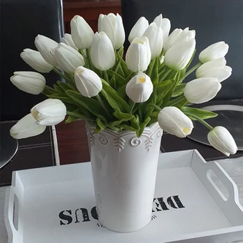 WEIGAO 10pcs Tulip Artificial Flower Real Touch Artificial Bouquet Fake...