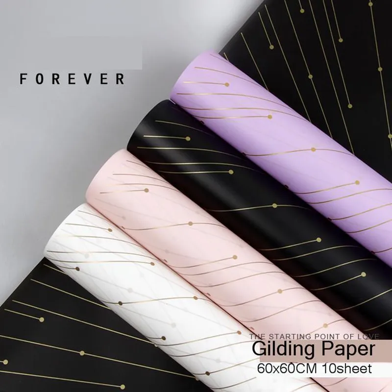 20pcs Waterproof Flower Wrapping Paper Gold Wire Bouquet Decor Gift Wrap Florist Supplies DIY Packing Scrapbook Material | Дом и сад