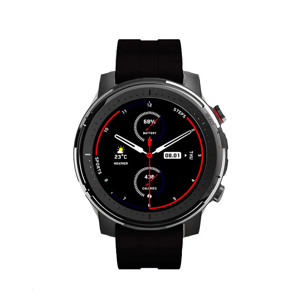 Силиконовый браслет Смарт-часы ремешок для Huami Amazfit Stratos 3& Stratos 2& Stratos 1 для Amazfit Pace/GTR 47 мм браслет - Цвет: Черный