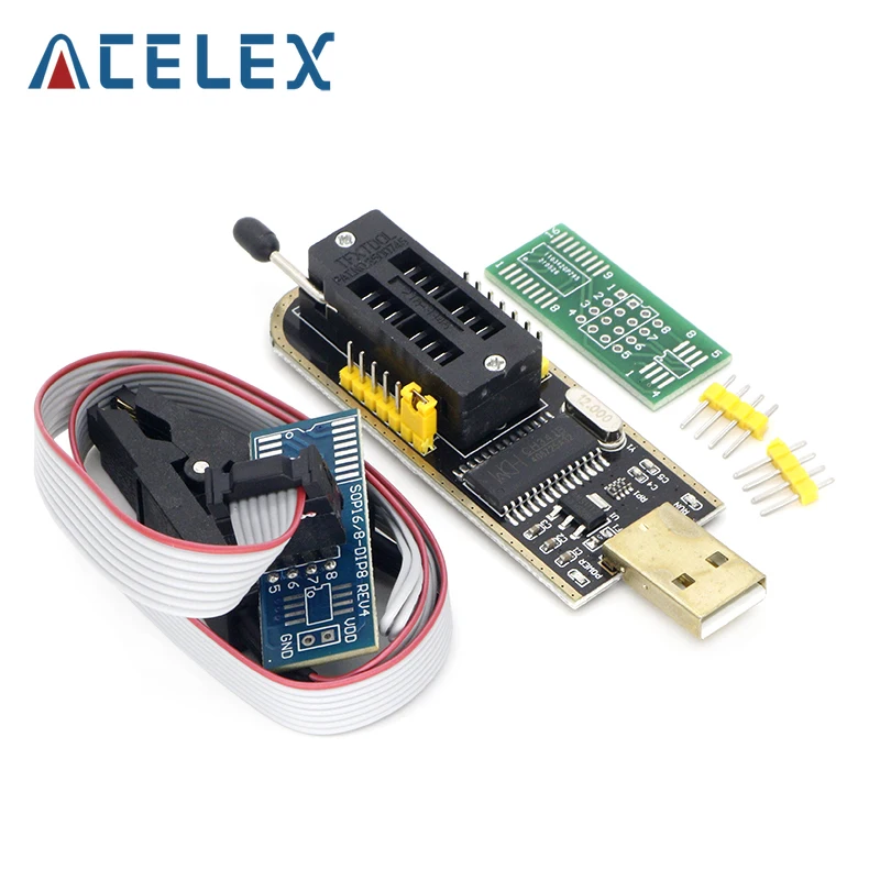 Модуль программатора USB CH341 24 25 серии EEPROM Flash BIOS + тестовый зажим SOIC8 SOP8 для набора