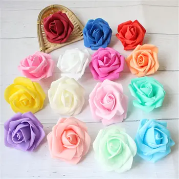 

5pcs/6.5CM nuevo colorido Artificial PE espuma Rosa Flores novia ramo hogar boda decoración Scrapbooking DIY suministros