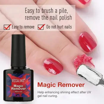 

10ml Magic Remover Nail Polish Remover Bursting Remove Sticky Layer Gel Cleaner With Nail Strip Cuticle Pusher Polish Remover
