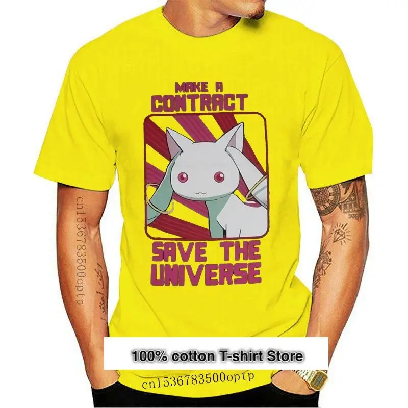 Camiseta de mujer Puella Magi Madoka Magica Kyubey Make a Contract nueva |