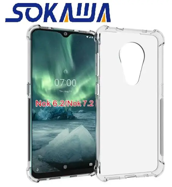 

For Nokia 7.2 & Nokia 6.2 Transparent Case+Tempered Glass Soft TPU Gel Skin Clear Silicon Phone Shell Cover