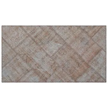 

Handmade Brown Vintage Overdyed Patchwork Area Rug 080x150 Cm-2'7''X4'11''