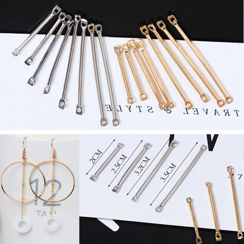 

10 pcs/set Double Cylinder Connecting Rod Metal Earrings Ear Clips Ear Hooks DIY Handmade Jewelry Accessories