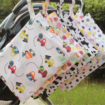 

30*40cm cartoon single pocket diaper bag waterproof wet bag for baby diaper
