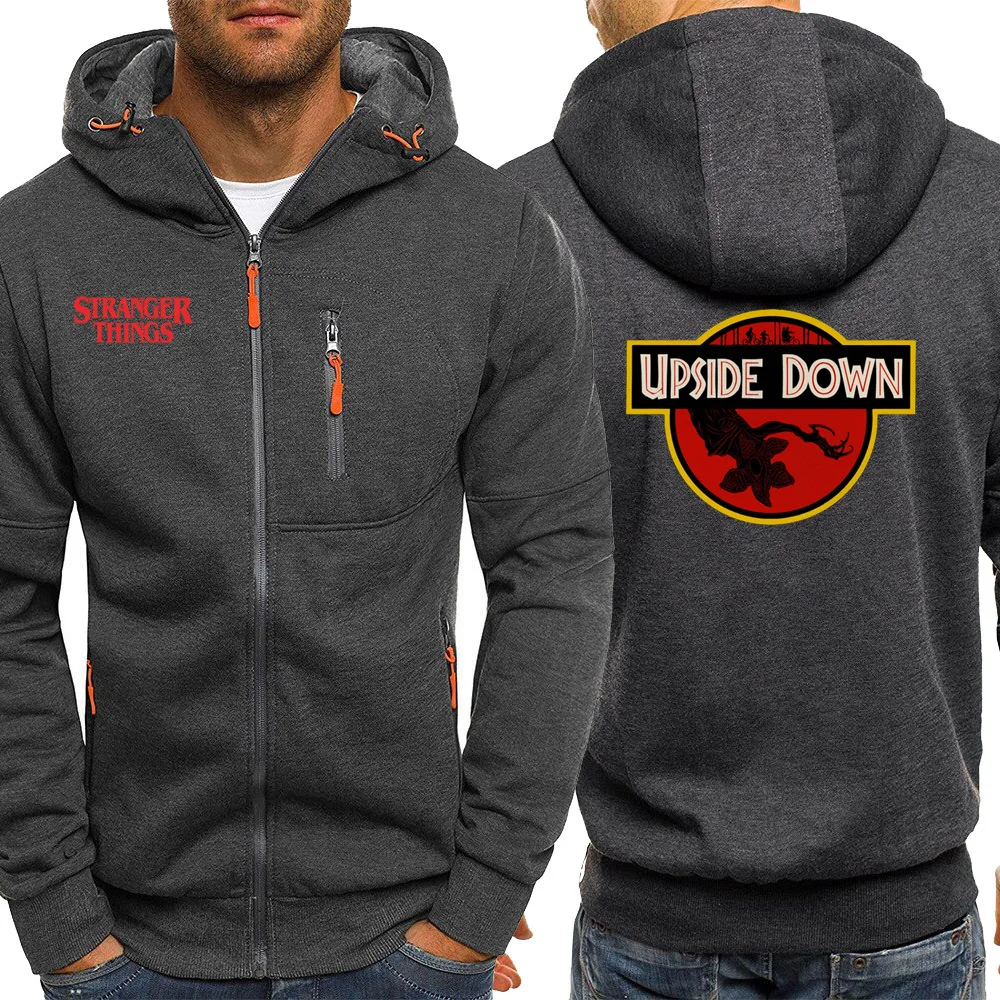 Autumn Hot Sale Streetwear Mens Hooded Stranger Things Fashion Jackets Zipper Hoody Fleece Coat Sweatshirts Male 3