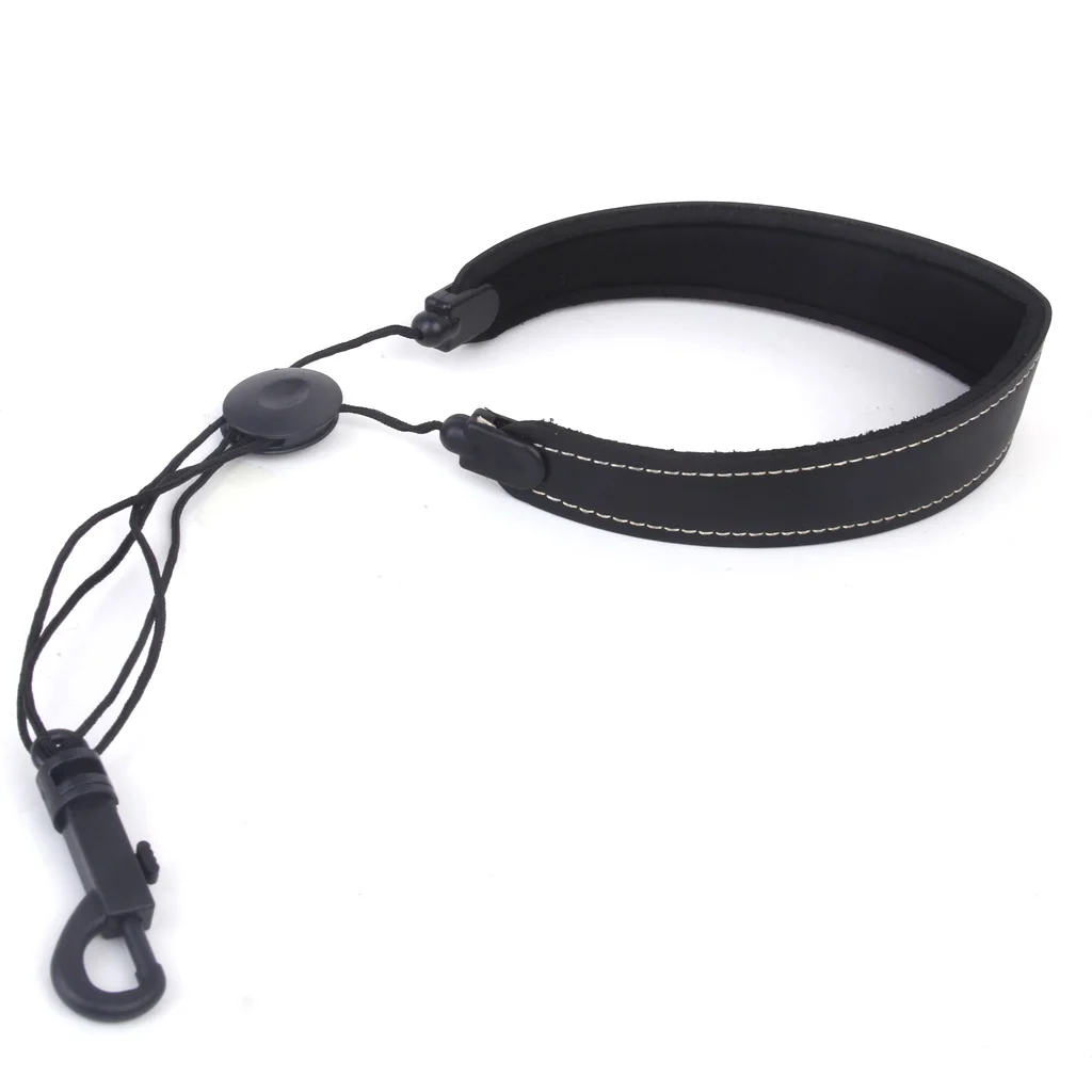 Black Artificial Leather Adjustable Neck Strap with Snap Hook for Saxophone Musical Instrument Accessories