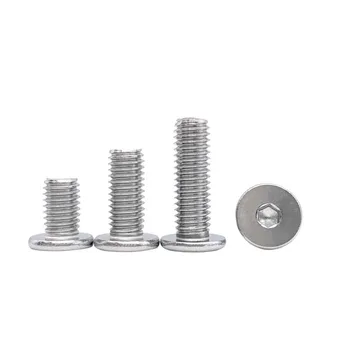 

30pcs M4 Allen ultra-thin big flat head screws hex socket C type very low screw mechanical bolts stainless steel 5mm-30mm long