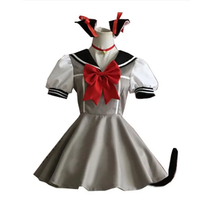 

Ichigo Momomiya school uniform Cosplay Costume with tail and ears