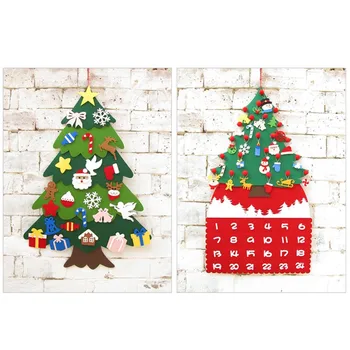 

Christmas Tree Creative Children Handmade DIY Toy Felt Stereo Xmas Tree Countdown Calendar Decor Ornament 2021 Christmas Pendant