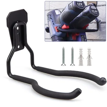 

Garage Storage Anti Slip Warehouse Double Hanger Home Wall Mounted Large Durable Power Tool Hook With Screws Bracket Heavy Duty