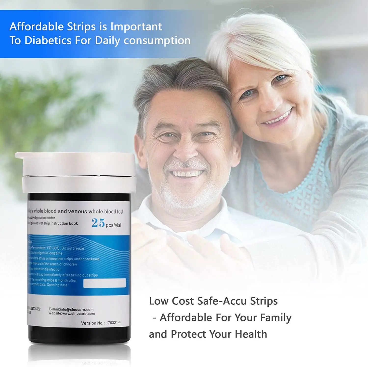 (100 шт) Sinocare Safe Accu тест полоски глюкозы в крови и Ланцеты для теста на