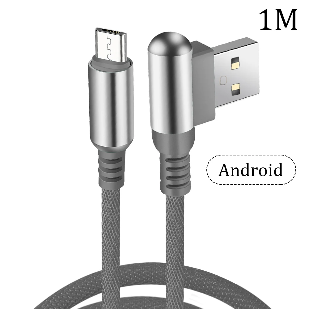 Type C USBC кабель для быстрой зарядки type-C Micro USB C для iOS локтевой кабель для зарядки мобильного телефона высокоскоростной передачи данных - Color: Micro-Grey