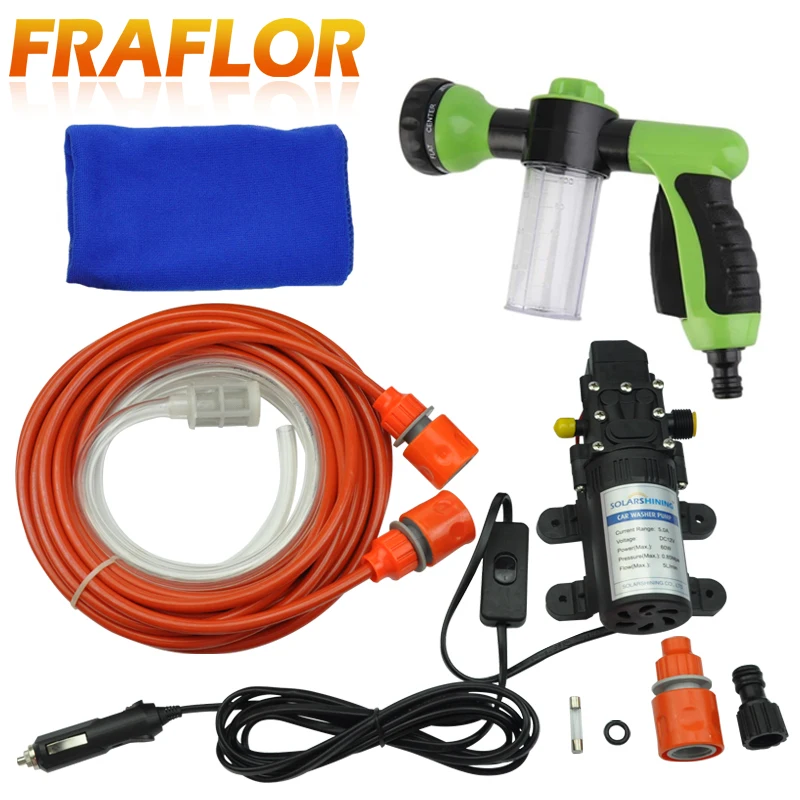 1686 31 De Réductiondispositif De Nettoyage De Voiture 12v 60w Haute Pression Pompe à Eau Mousse Pistolet à Eau Voiture Laveuse Portable Machine à