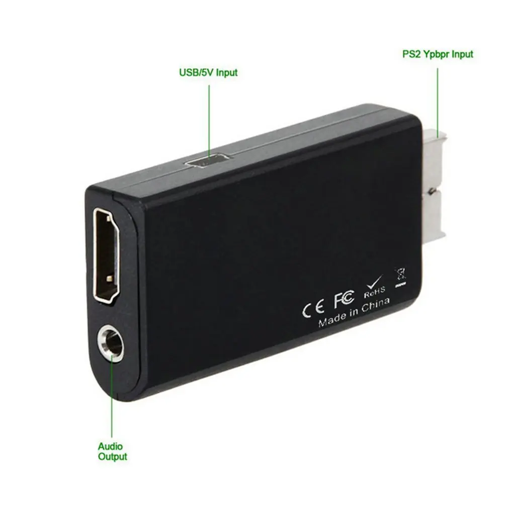 Portable for PS2 to compatible Audio Video Converter Adapter AV Cable