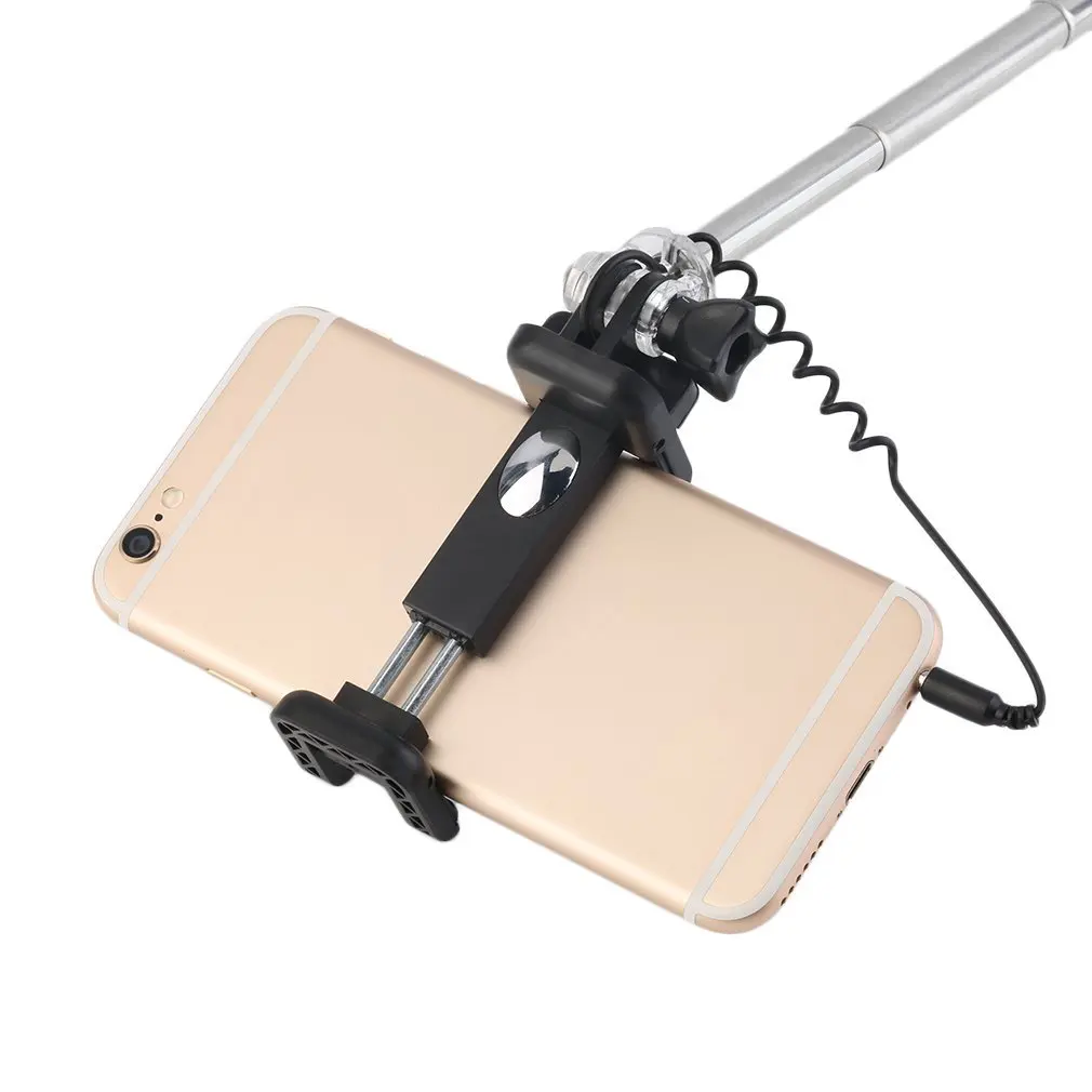 Мини проводной ручной монопод селфи-палка, увеличивающий светодиодный свет для мобильного телефона