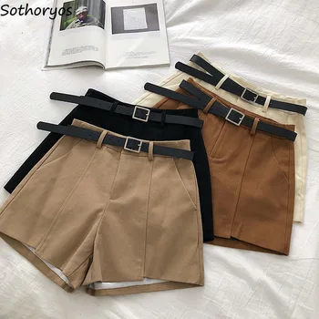 激安 女性の秋のハイウエスト固体レジャーサッシポケットaライン不規則なカーキ女性オフィスエレガントなすべてのマッチシンプルなシックな