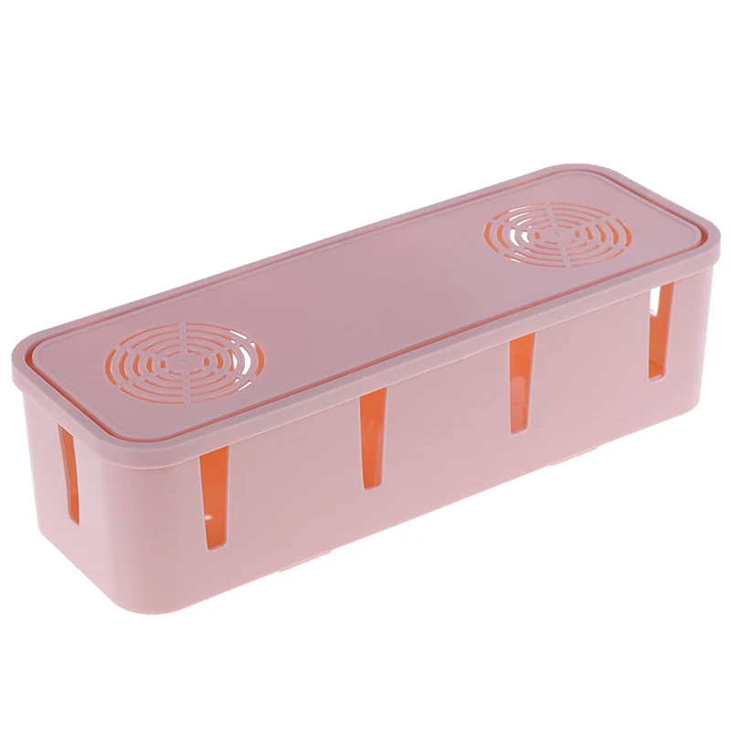 Пылезащитная безопасная розетка Съемная крышка корпус Силовая розетка коробка для хранения кабельный менеджер контейнер с тепловым отверстием - Цвет: Розовый