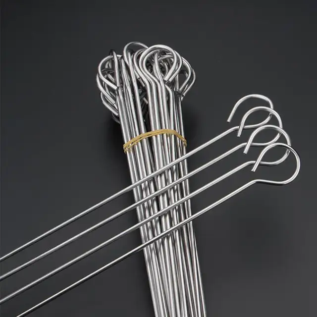 5Db Rozsdamentes Acél Nyársai Univerzális Grillnyújtók Kebab Nyársok Bbq Kemping Lapos Villák Kültéri Piknik Szerszám - Image 3