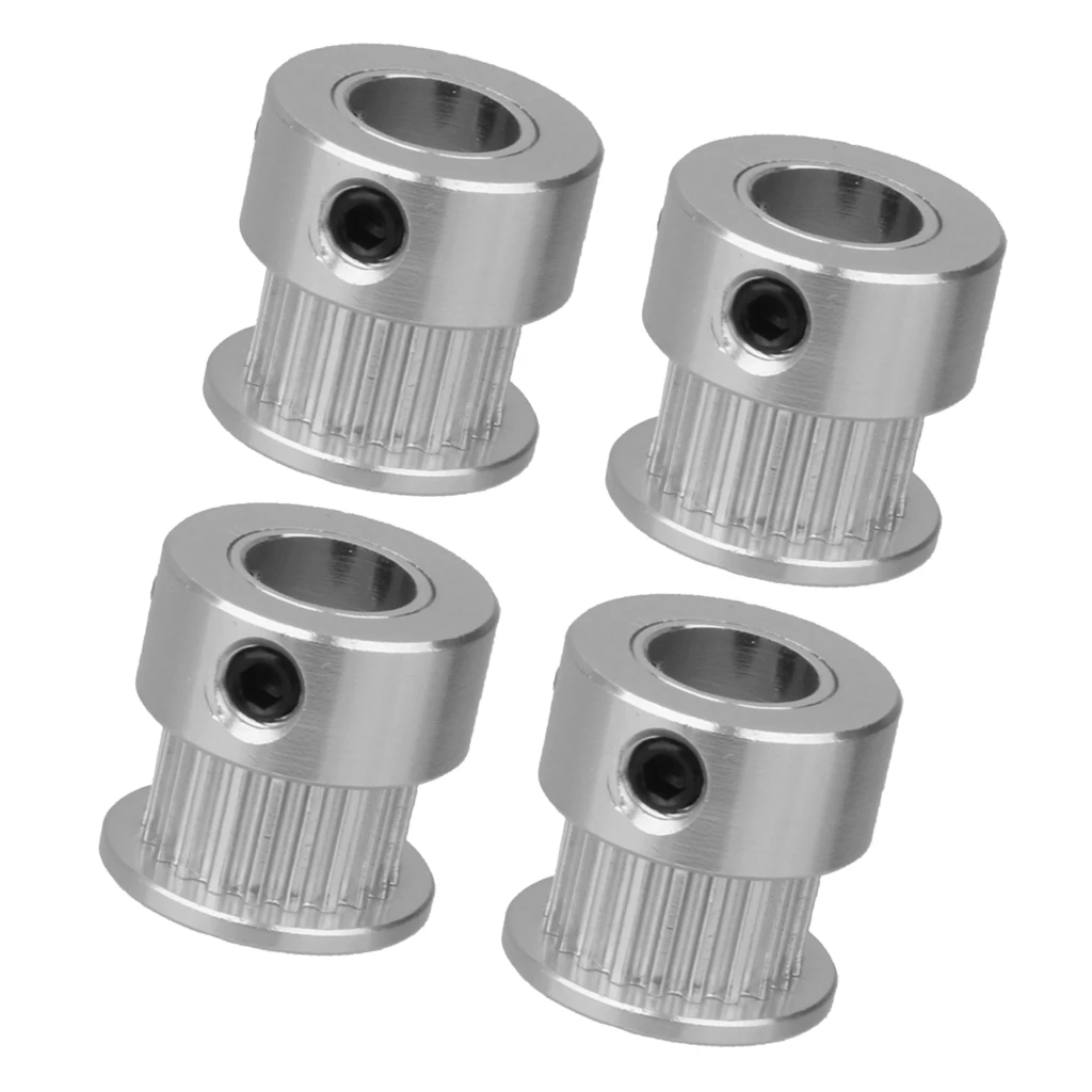 4 Pieces 20T 8mm Bore 2mm Pitch Stainless Steel Timing Belt Pulley Used