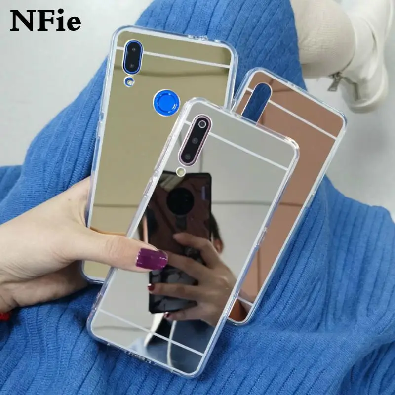 Глянцевый зеркальный эффект чехол для XiaoMi Redmi Note 8 Note7 Note6 Note5 Note4 из мягкого ТПУ с