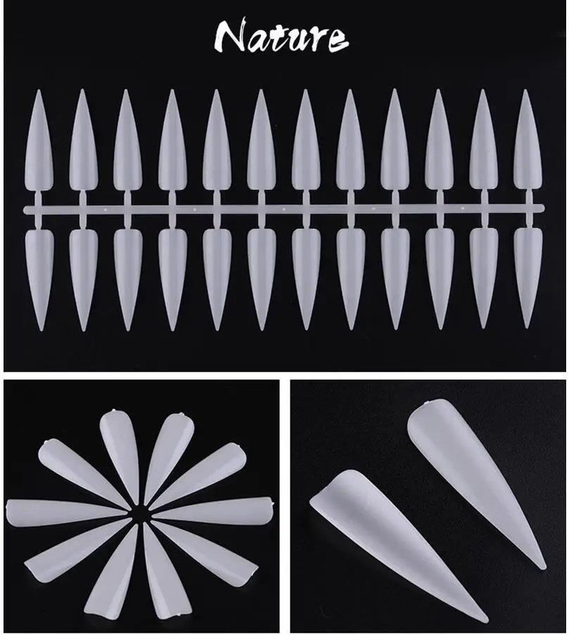

240Tips/Set Professional Clear/Natural/Black Nail Tips For Learner Nail Gel Polish Display Color Nail Salon Manicure Tools*TD05*