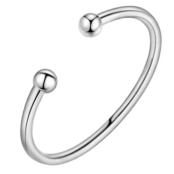 

Hot Sale Women 925 Sterling Silver Classical Smooth Bangles Open Cuff Bracelets & Bangles Jewelry Pulseras