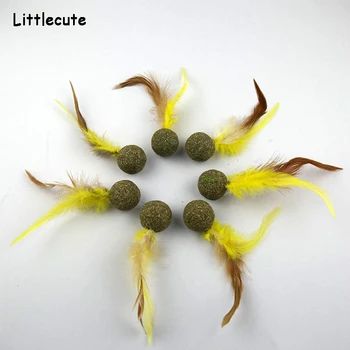 

1/3/5Pcs Catnip Toys Soft Feather Cat Toy Ball Treats Interactive Kitten Toys Tooth Stick Matatabi Catnip Snack Cleaning Teeth