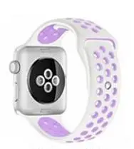 Высокое качество 42 мм, 38 мм, 40 мм, 44 мм, ремешок для iwatch, спортивный браслет для Apple Watch, ремешок, силиконовая серия 5, 4, 3, 2 и 1 - Цвет ремешка: white purple