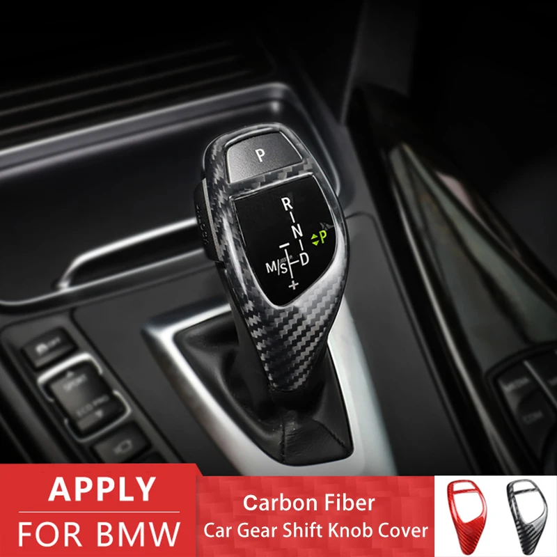 

Car Gear Shift Knob Cover Trim for BMW F30 F20 F34 F15 F16 F25 F26 Gear Head Cover Carbon Fiber Car Sticker Interior Accessories